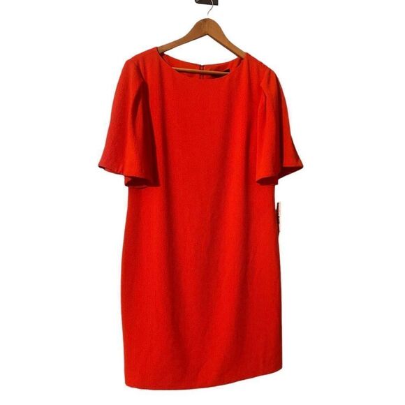Alex Marie Women 12 Oversized Sleeve Lillian Dress Solid Hot Red Knee Length New - Picture 1 of 11